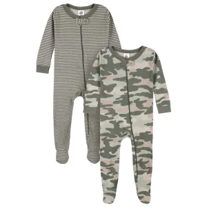 2-Pack Baby & Toddler Boys Camping Fun Snug Fit Footed Cotton Pajamas