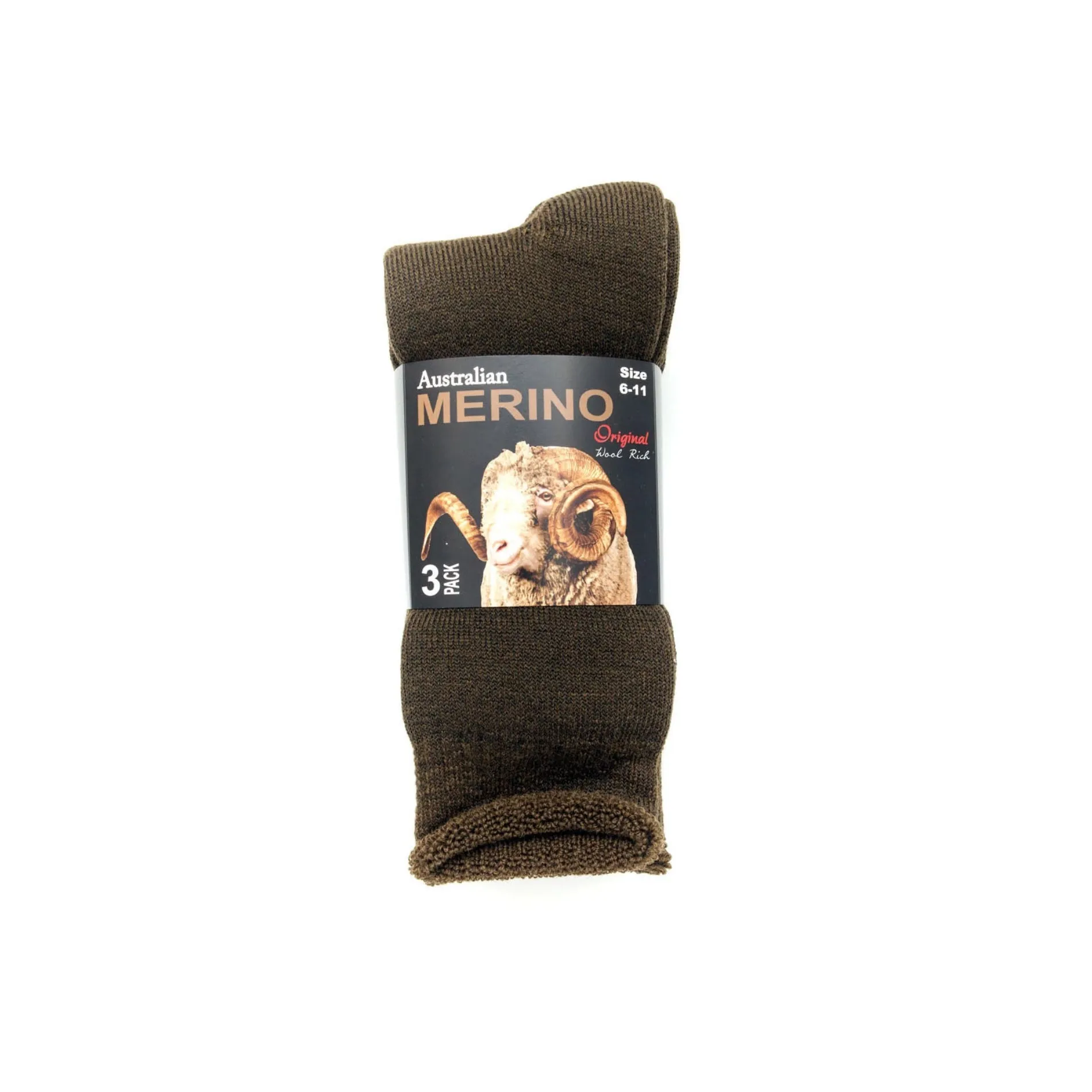 3PK Thick Merino Mens Socks