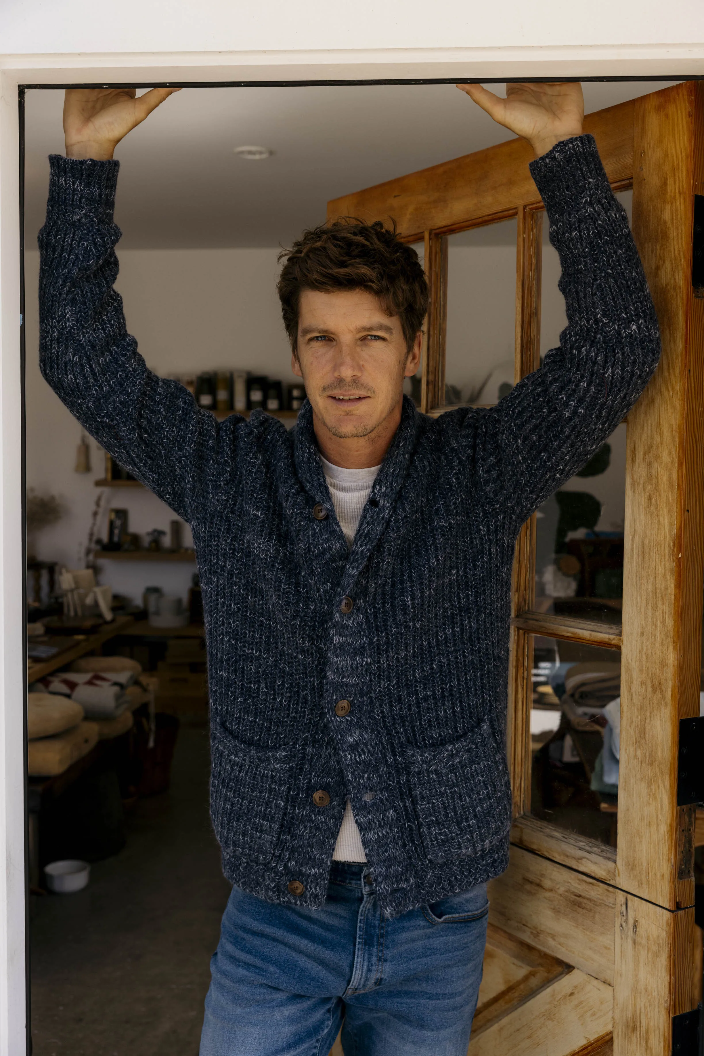 Alfred's Shawl Cardigan Sweater - Insignia Blue