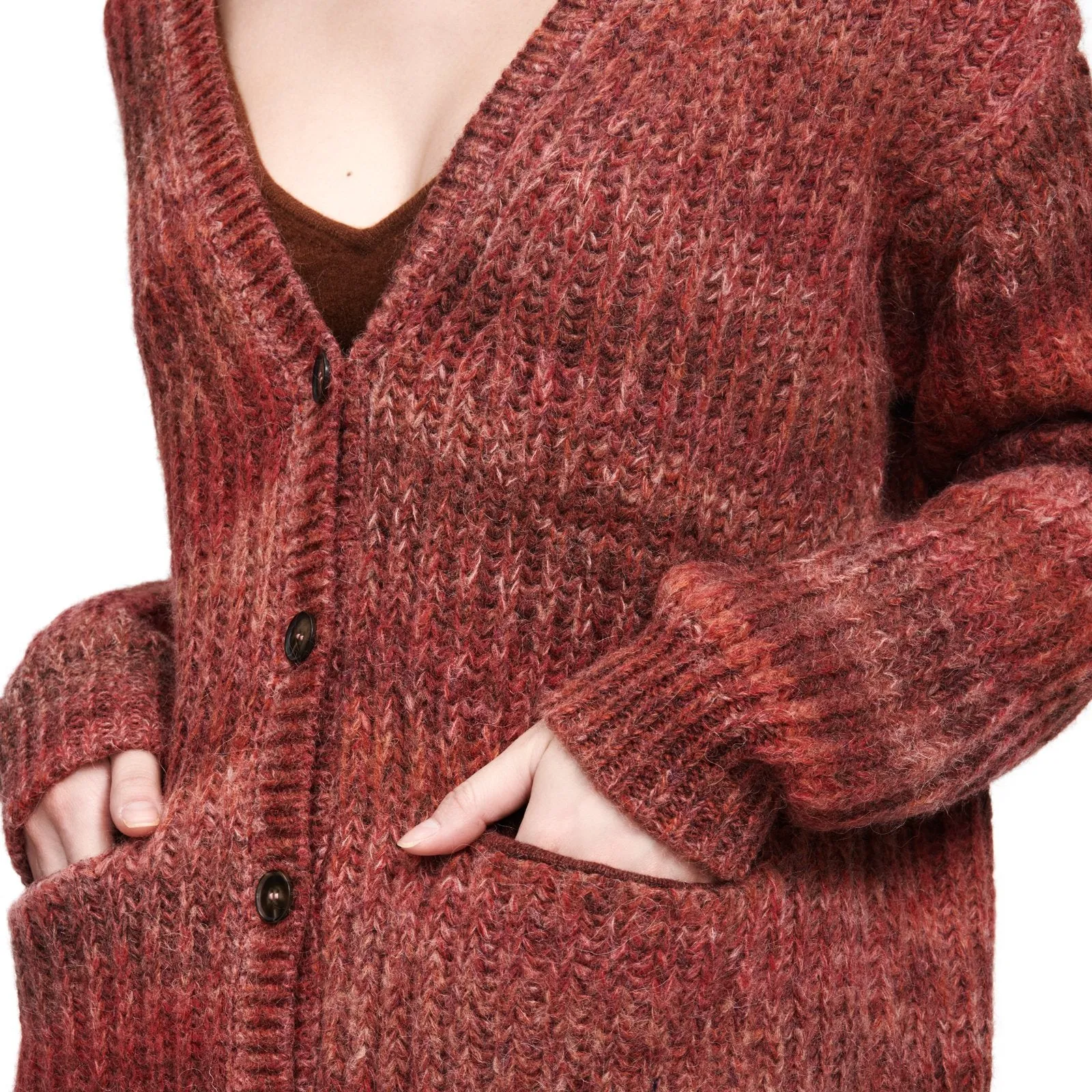 Alpaca-Blend Space Dye Cardigan