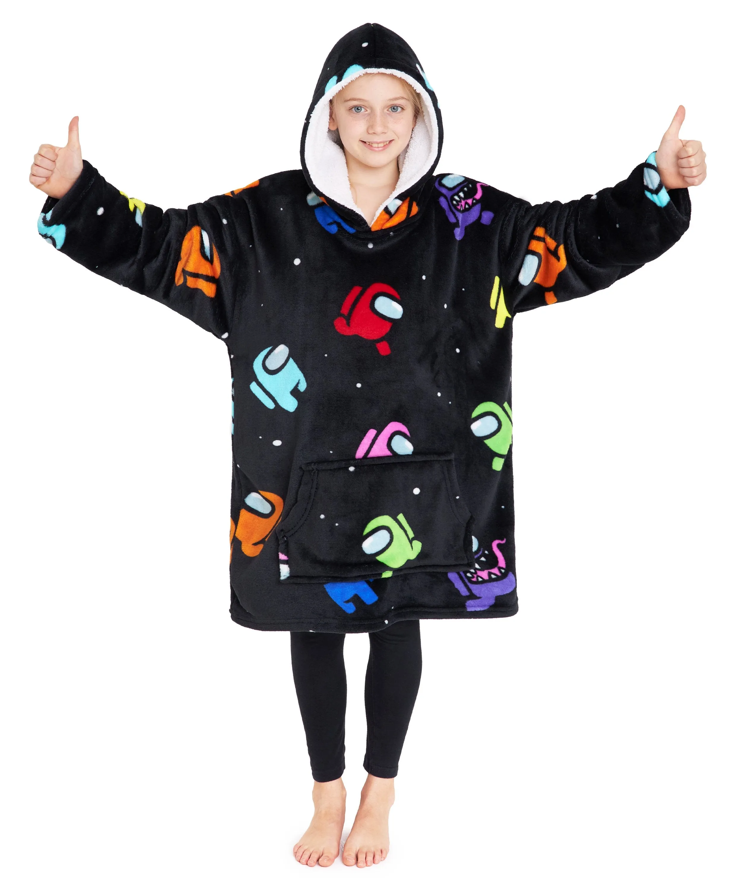 AMONG US Hoodies For Boys, Fleece Oversized Blanket Hoodie for Kids