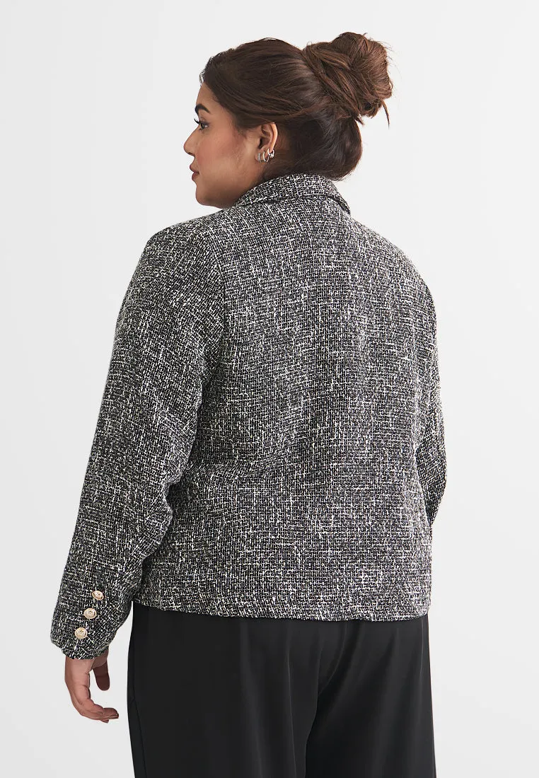 Andy Glam Stitch Tweed Open Jacket