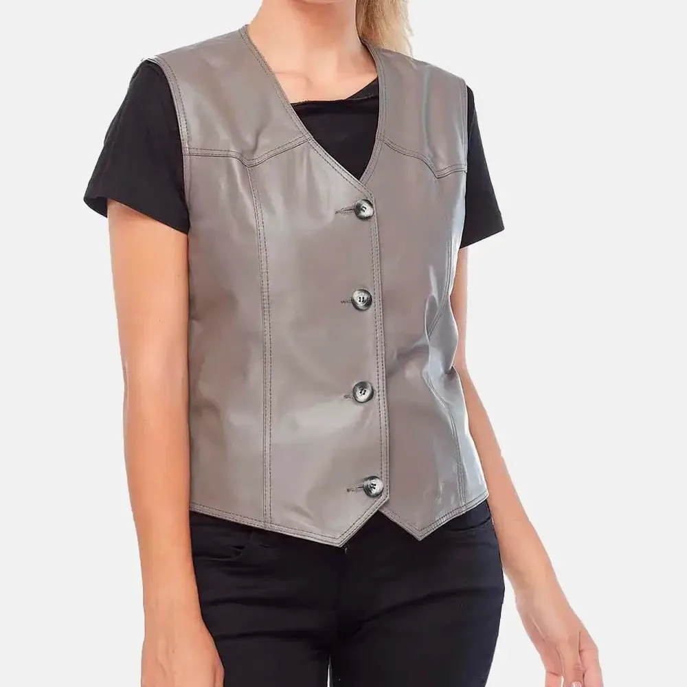 Arielle Adorn Womens Leather Vests