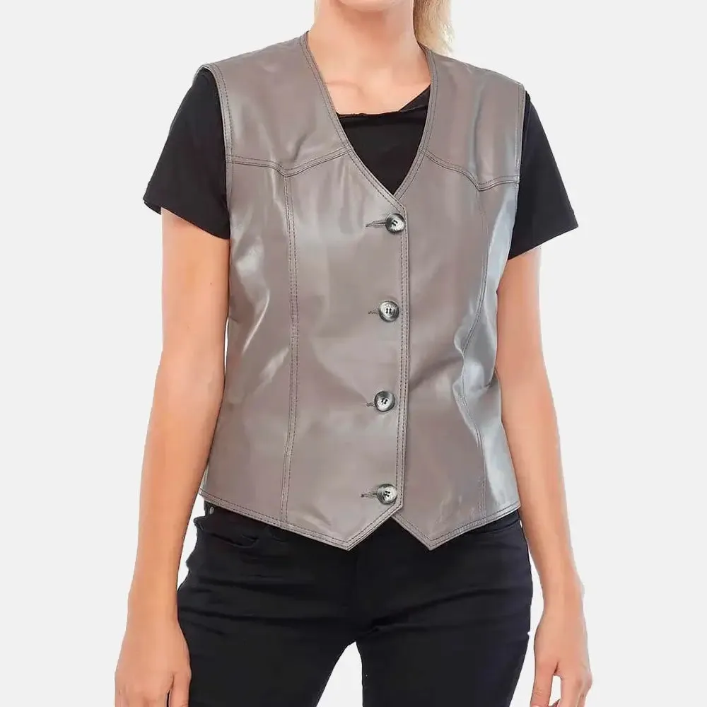 Arielle Adorn Womens Leather Vests