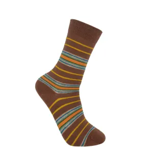 Ayame Multi Stripe Women's Socks - Brown