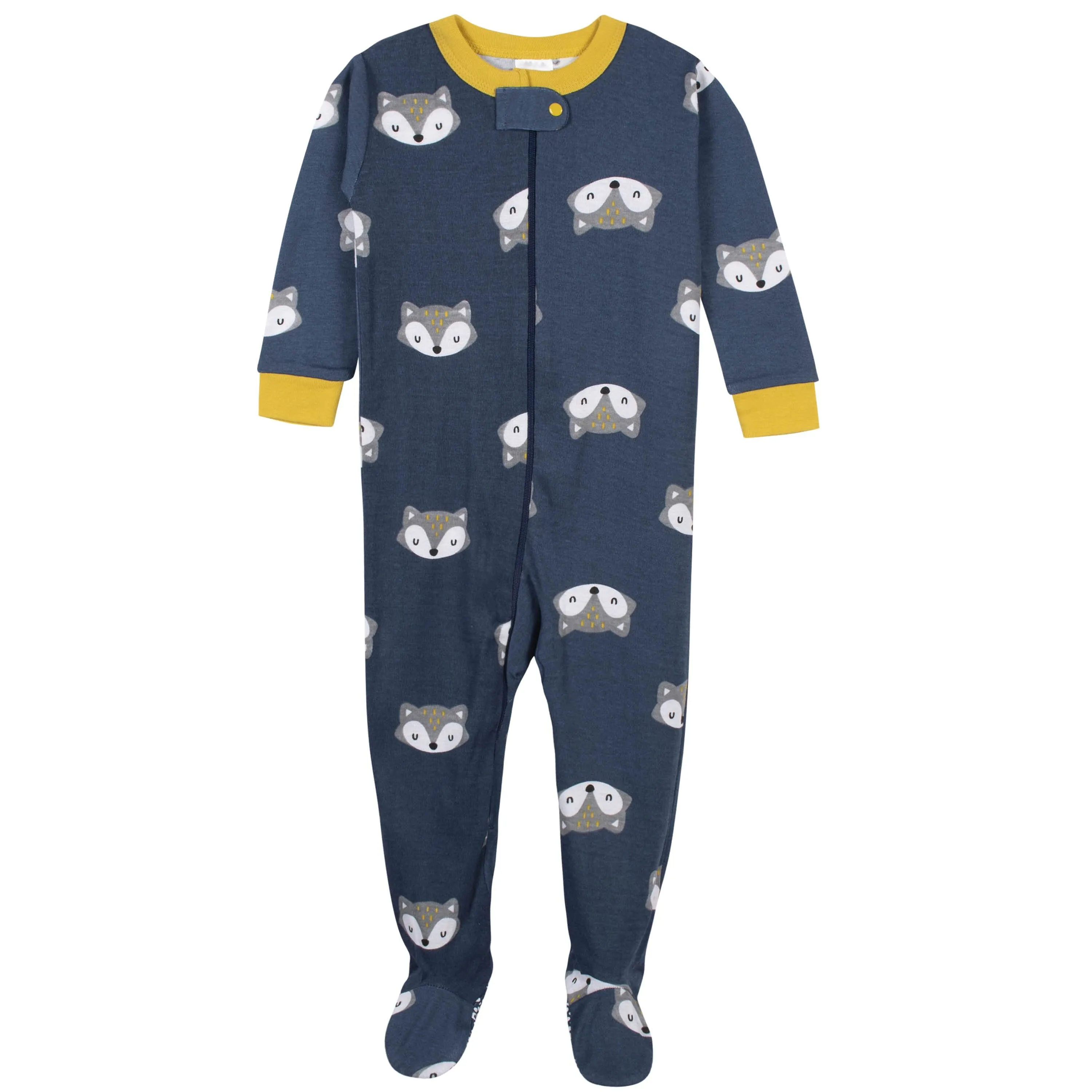 Baby Boys' 2-Pack Organic Fox Snug Fit Footed Pajamas