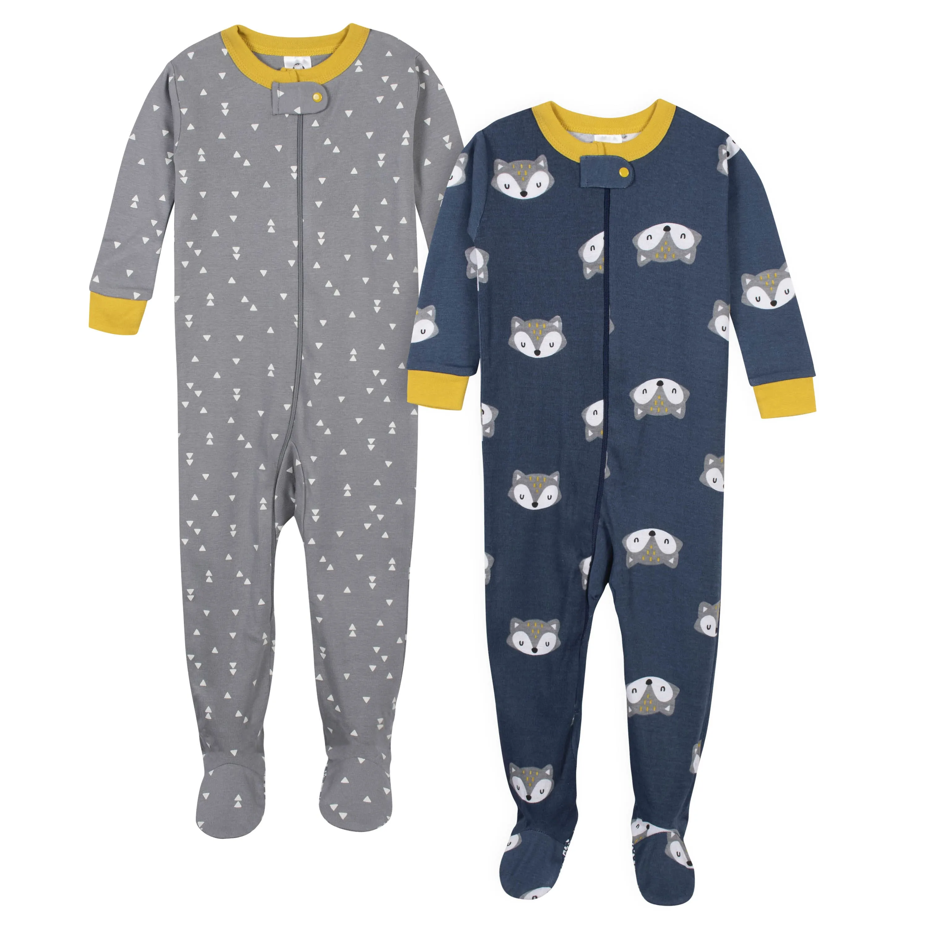 Baby Boys' 2-Pack Organic Fox Snug Fit Footed Pajamas