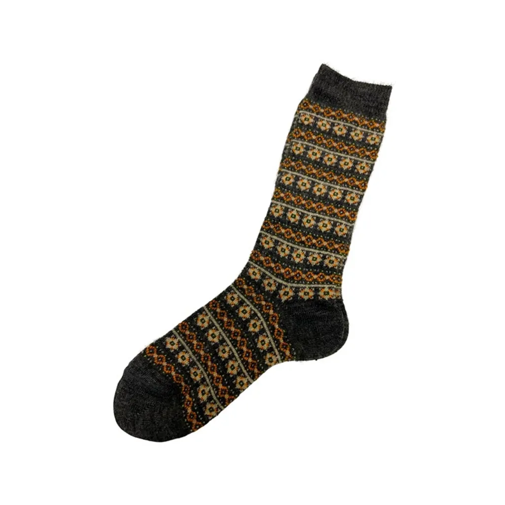 Baltic Alpaca Crew Socks - Unisex  - Charcoal - Medium