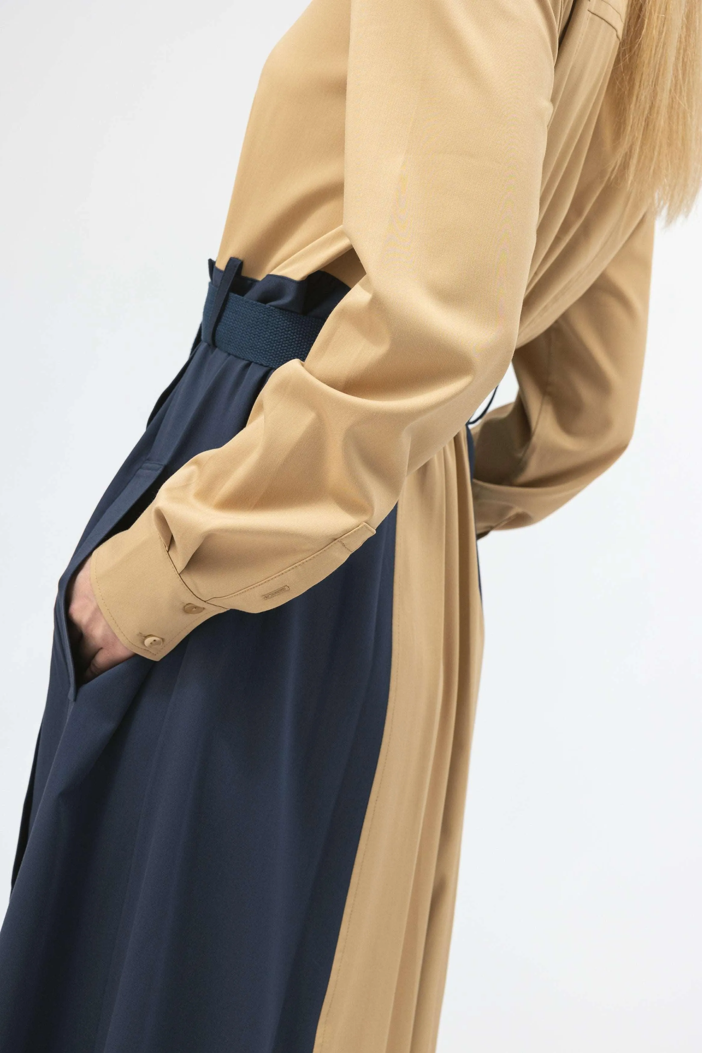 Bamboo Back-Gathered Shirt Dress