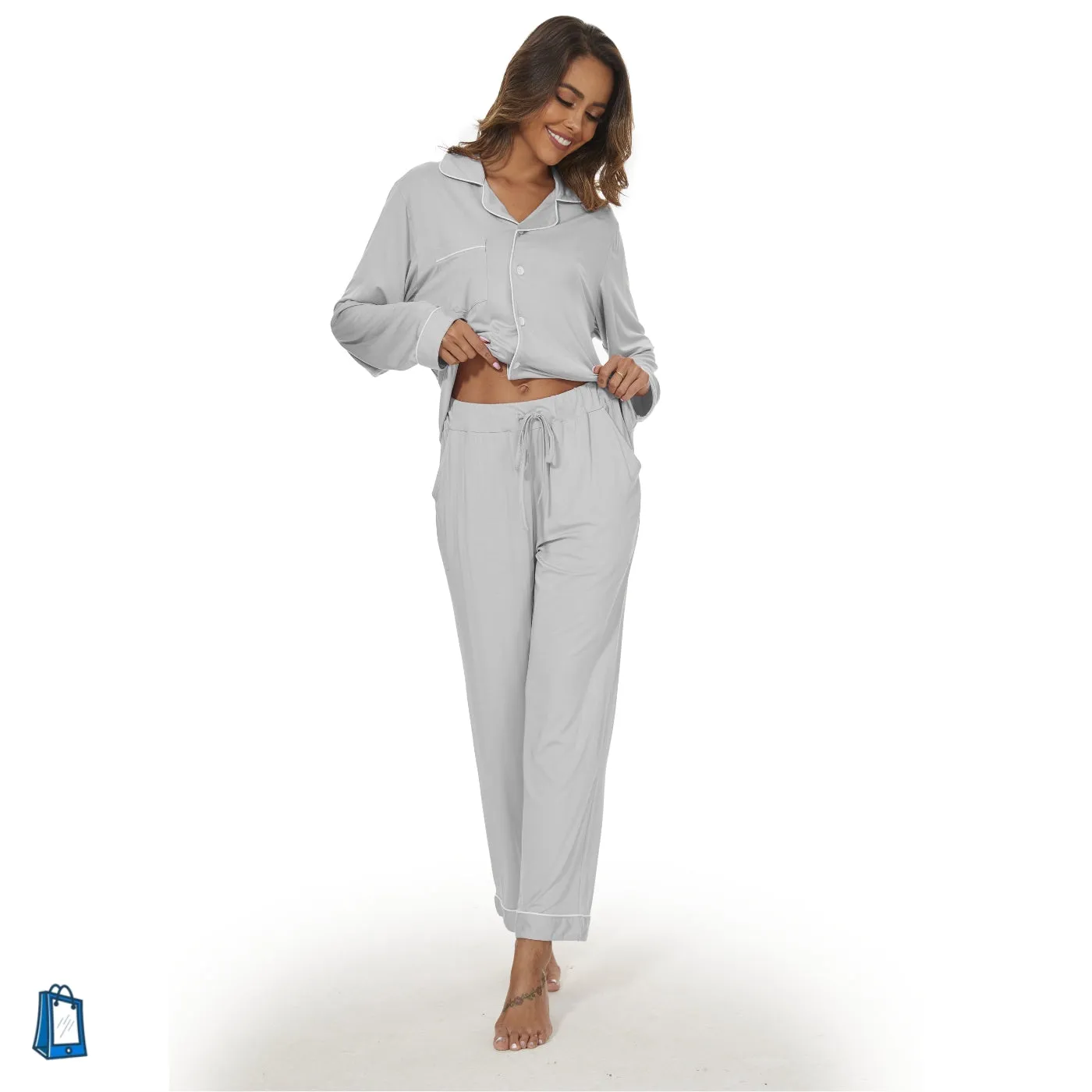 Bamboo Pajama for Women Long Sleeve Sleepwear Set