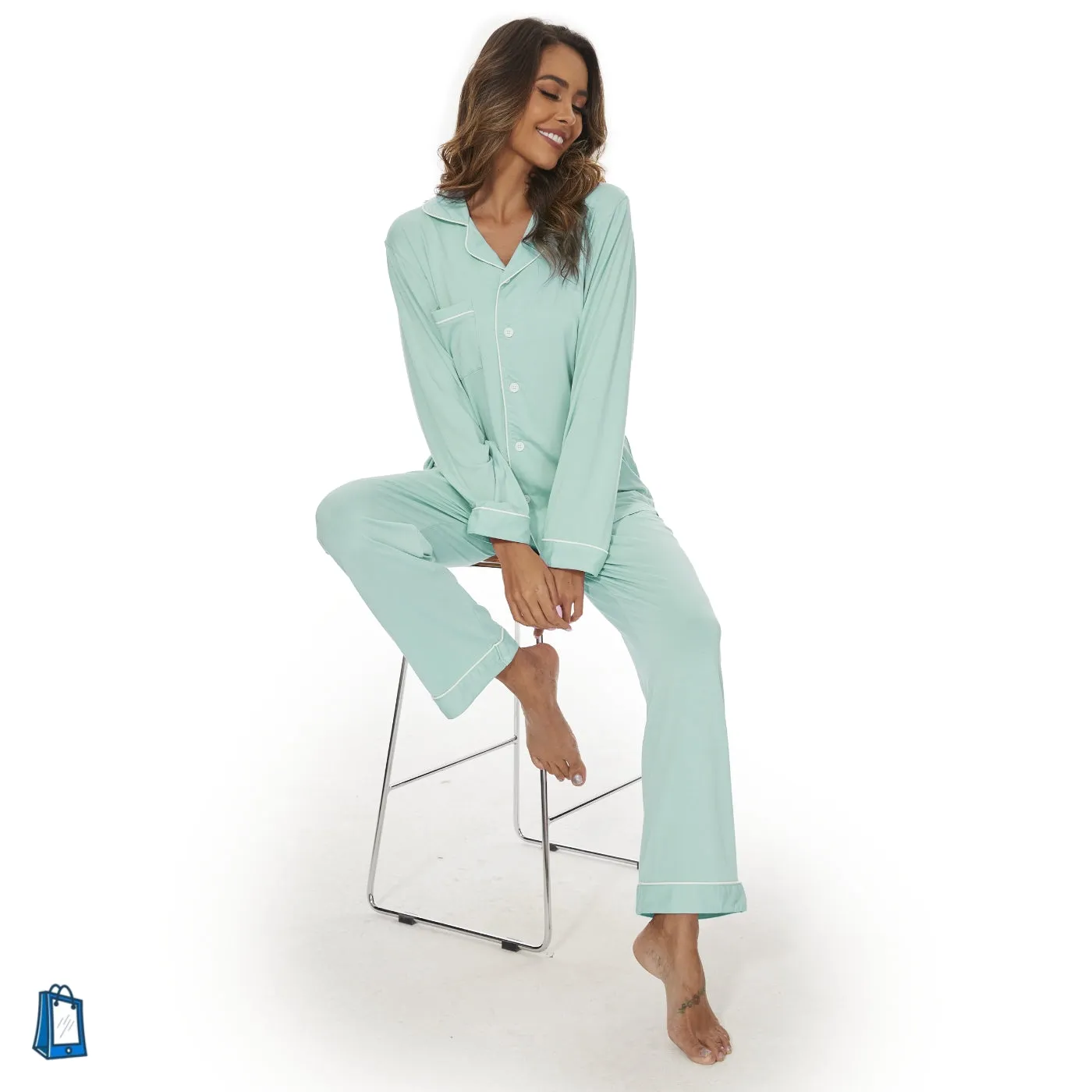 Bamboo Pajama for Women Long Sleeve Sleepwear Set