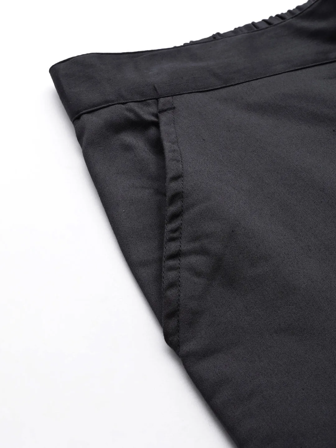 Charcoal Grey Solid Cotton Lycra Pants