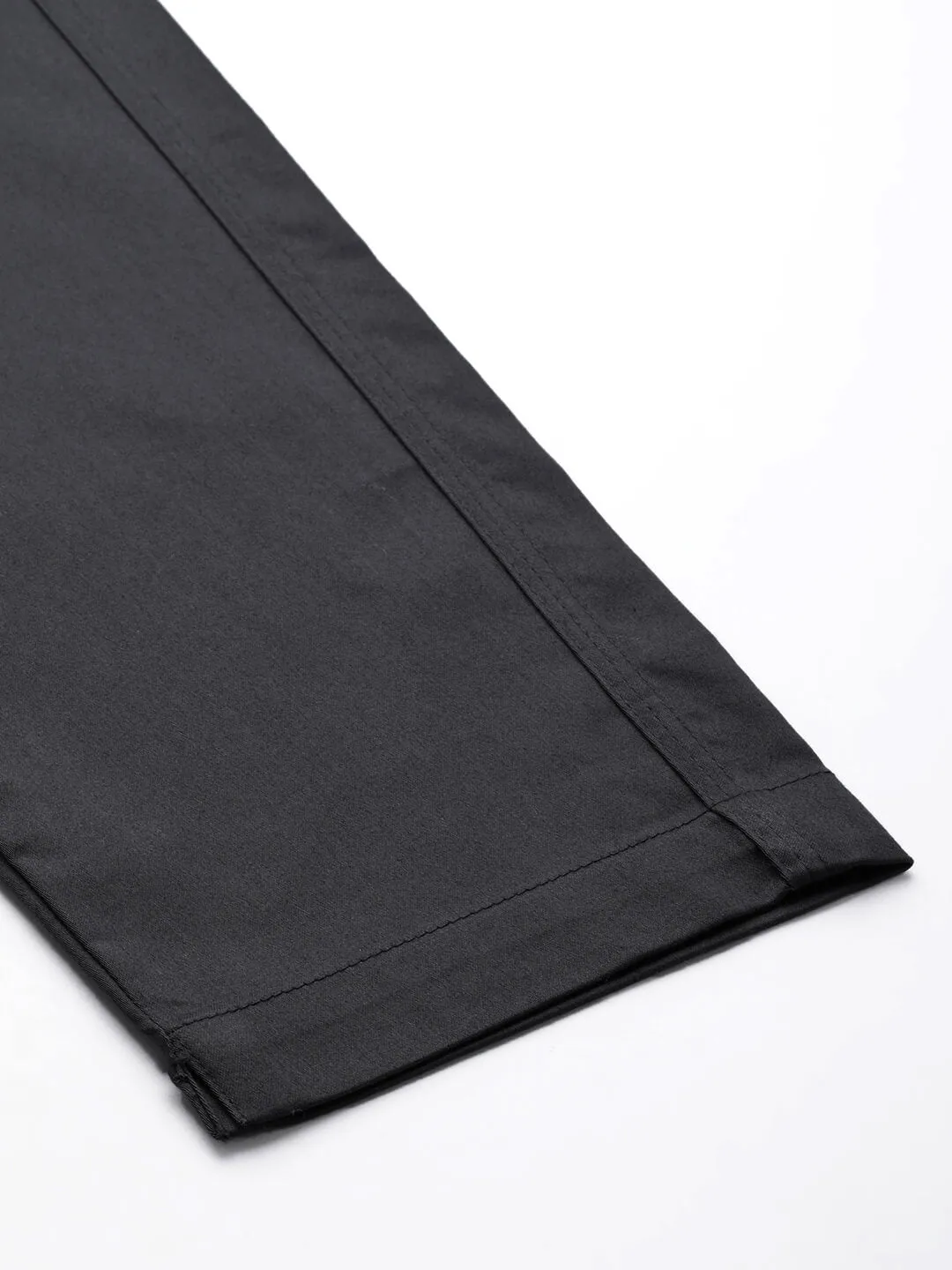 Charcoal Grey Solid Cotton Lycra Pants