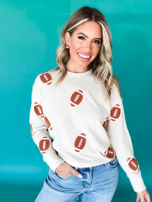 Chenille Football Patch Pullover