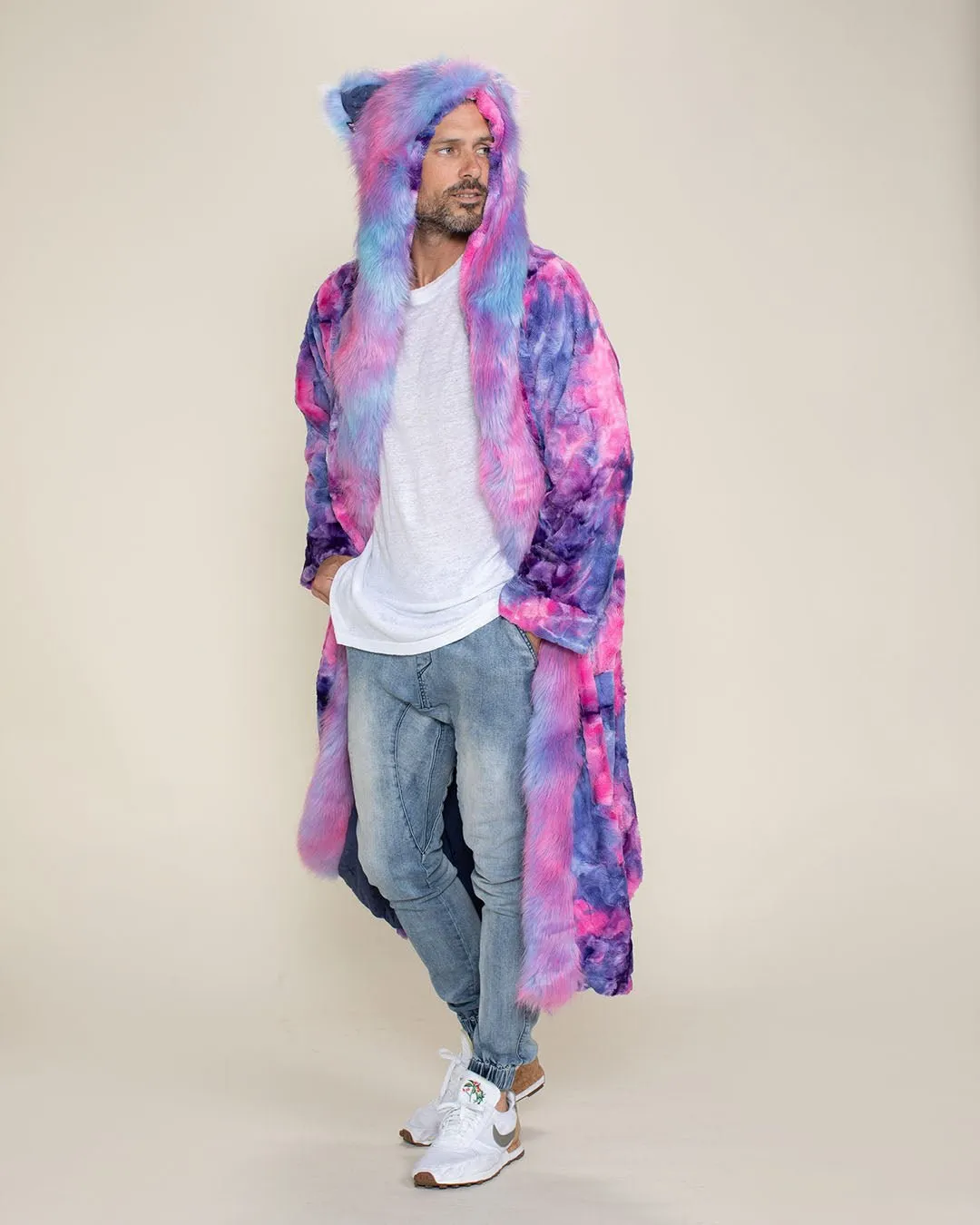 Classic Men's Long Faux Fur Coat | Cotton Candy Cat