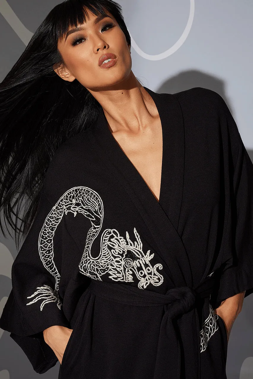 Cocoon Embroidered Robe