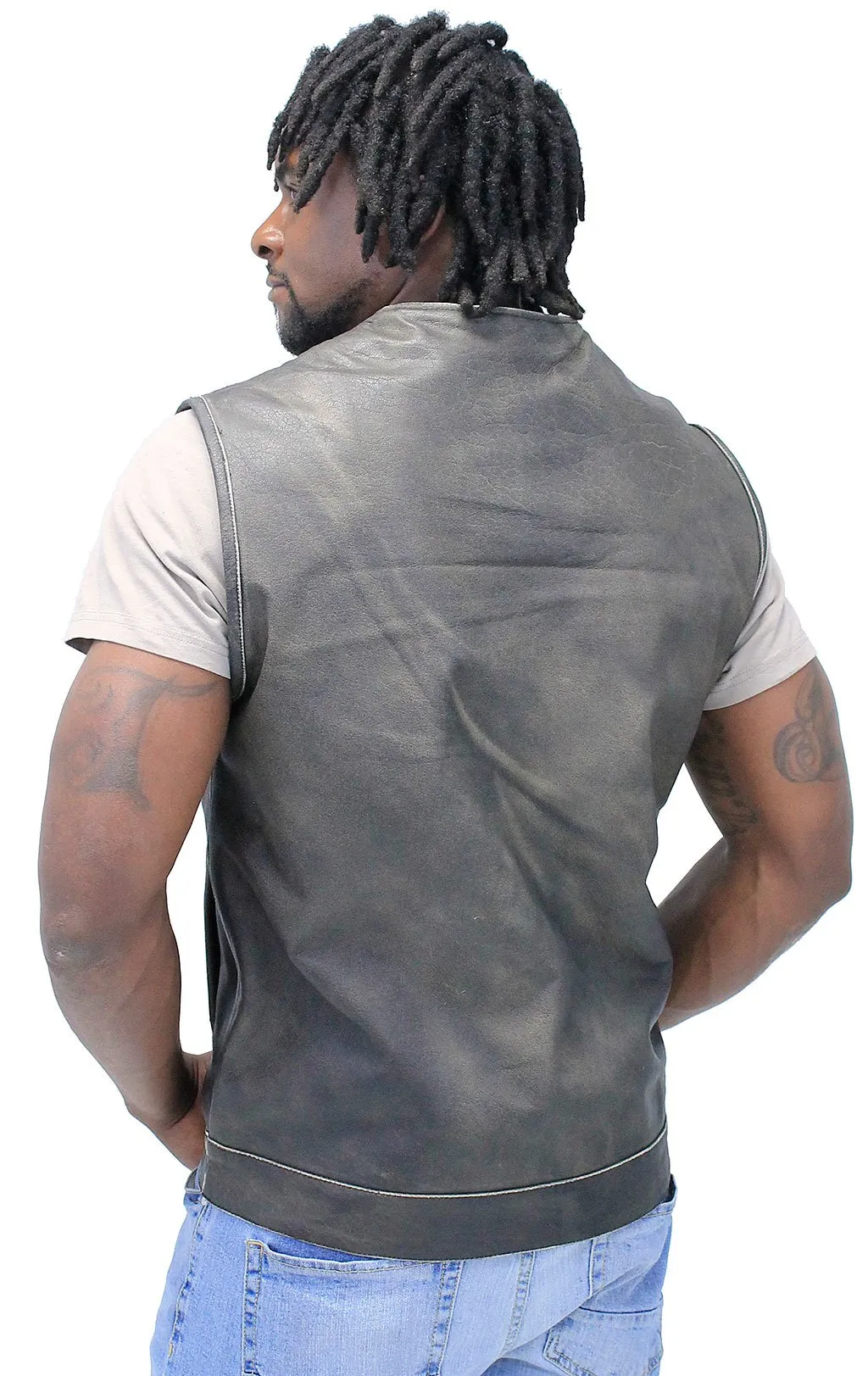 Collarless Vintage Club Vest w/Concealed Pockets #VMA74101GN ()