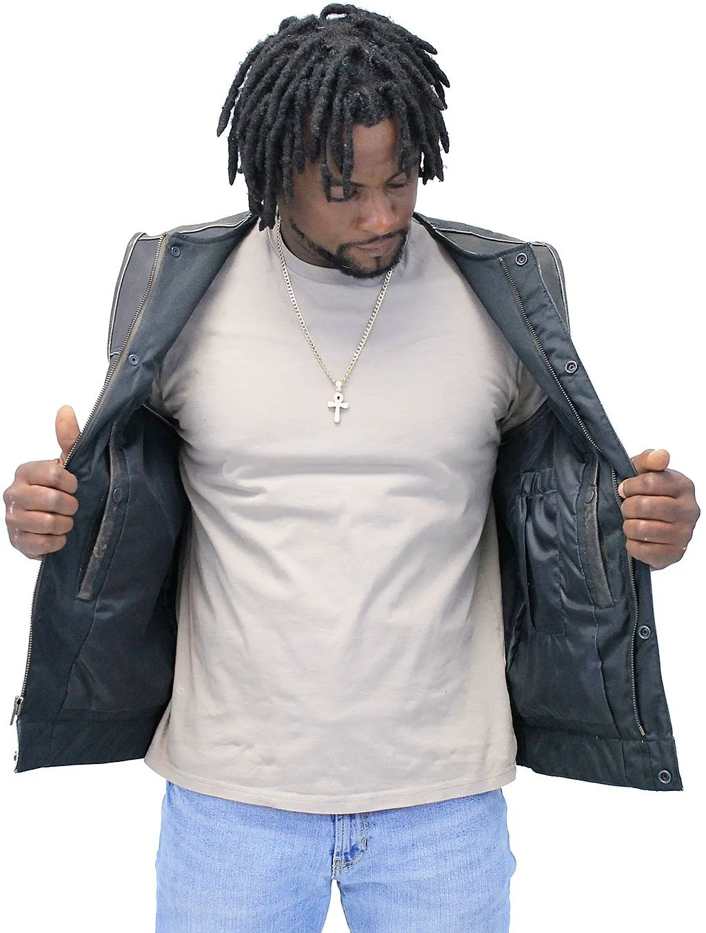 Collarless Vintage Club Vest w/Concealed Pockets #VMA74101GN ()