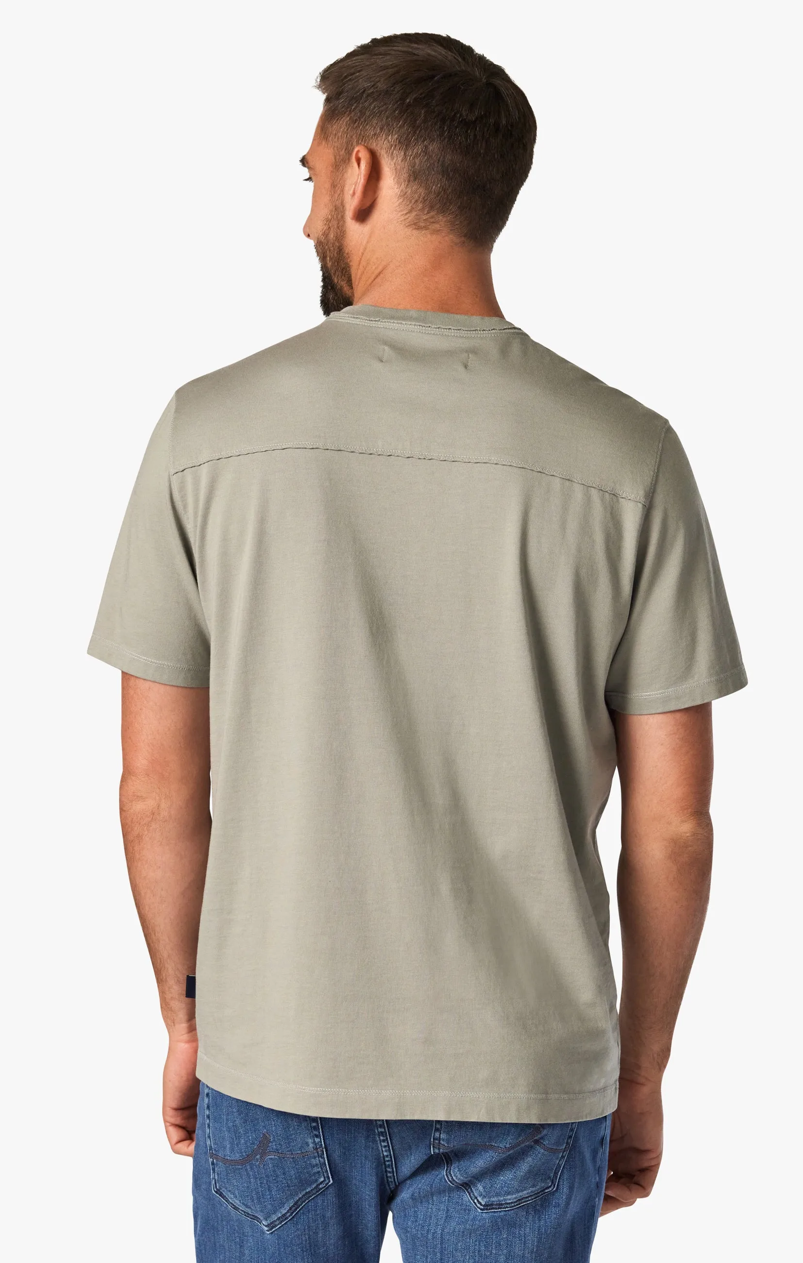 Deconstructed V-Neck T-Shirt in White Dove