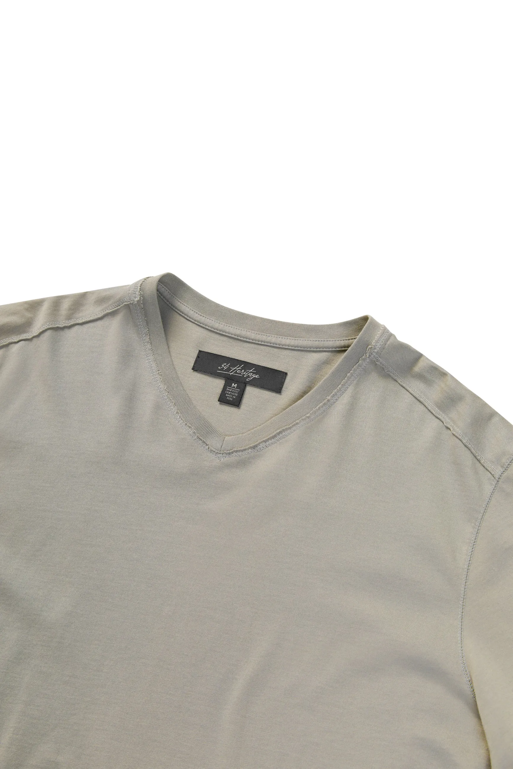 Deconstructed V-Neck T-Shirt in White Dove