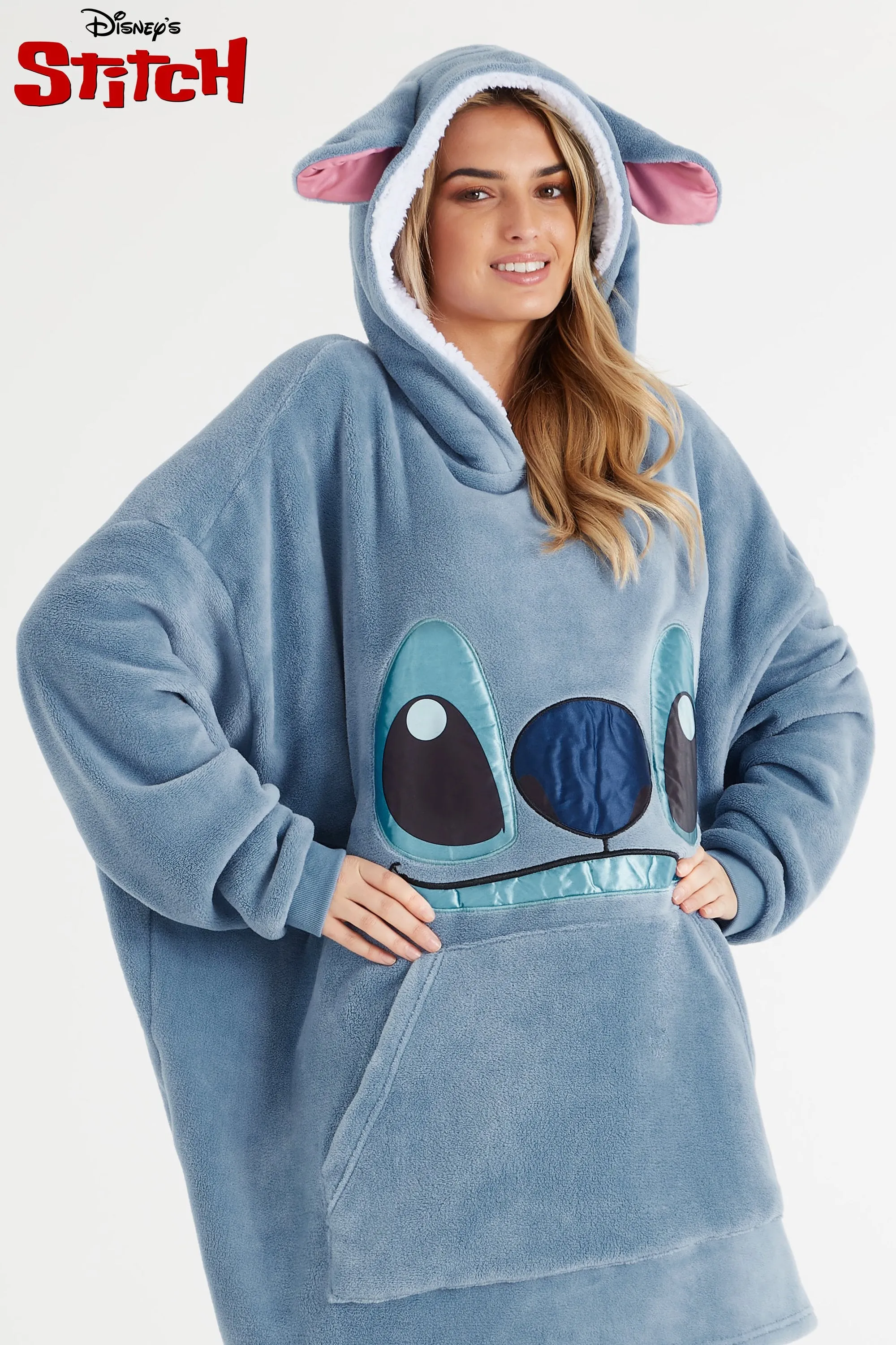 Disney Stitch Ohana Hoodie Blanket, Sherpa Fleece Oversized Hoodie, Stitch Disney Gifts