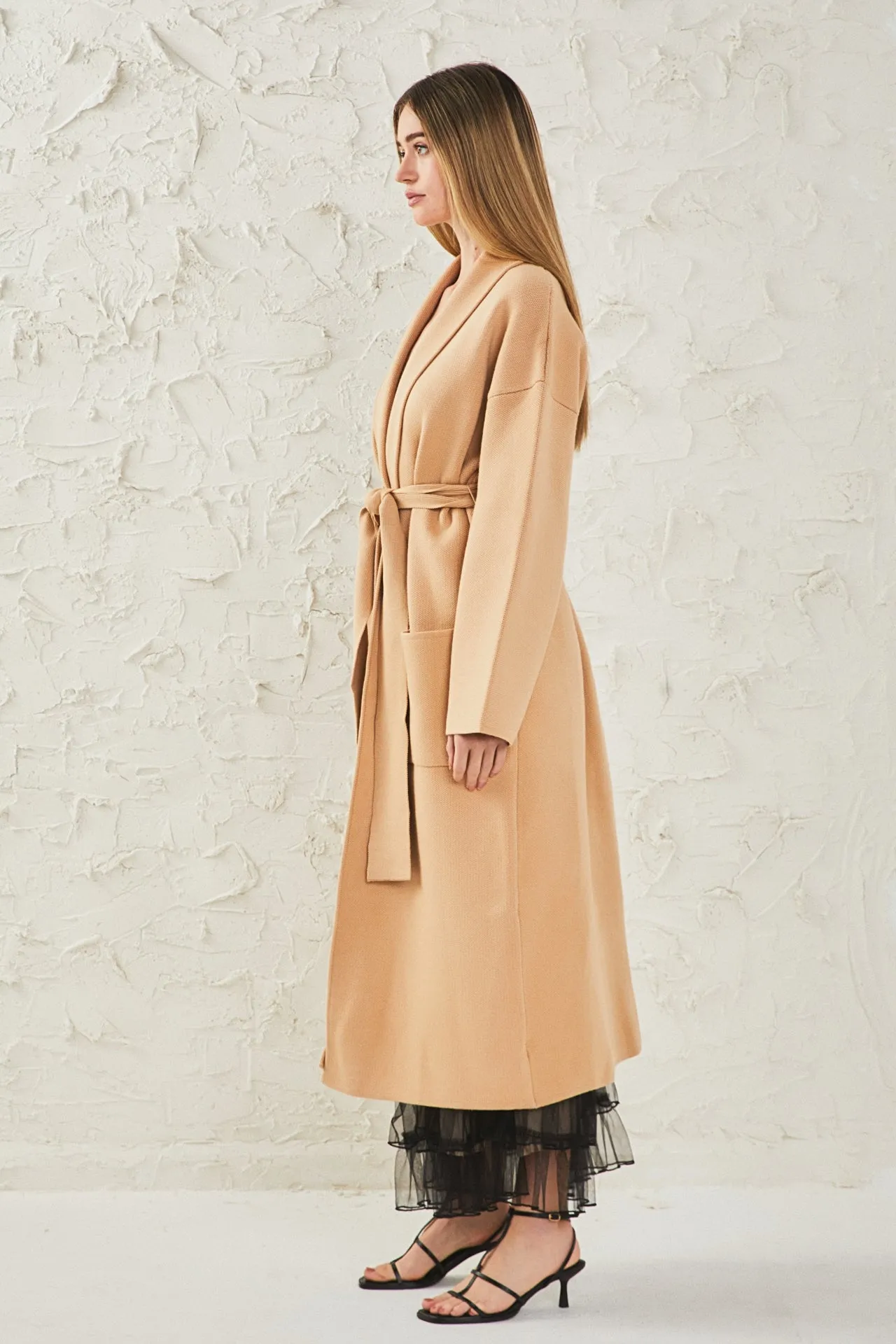 Endless Rose - Shawl Collar Oversize Long Cardigan