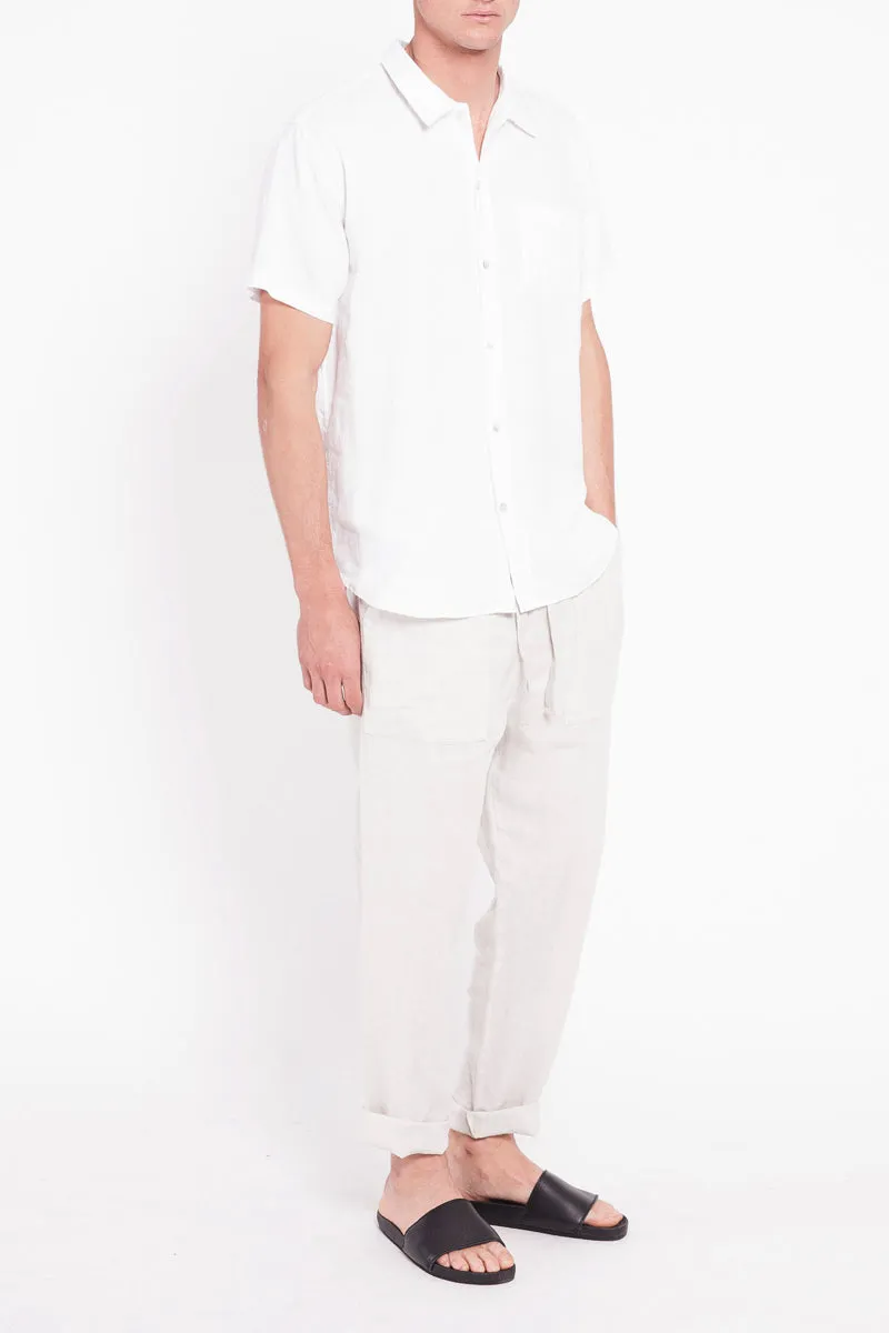 Estate Linen Short Sleeve Shirt - White