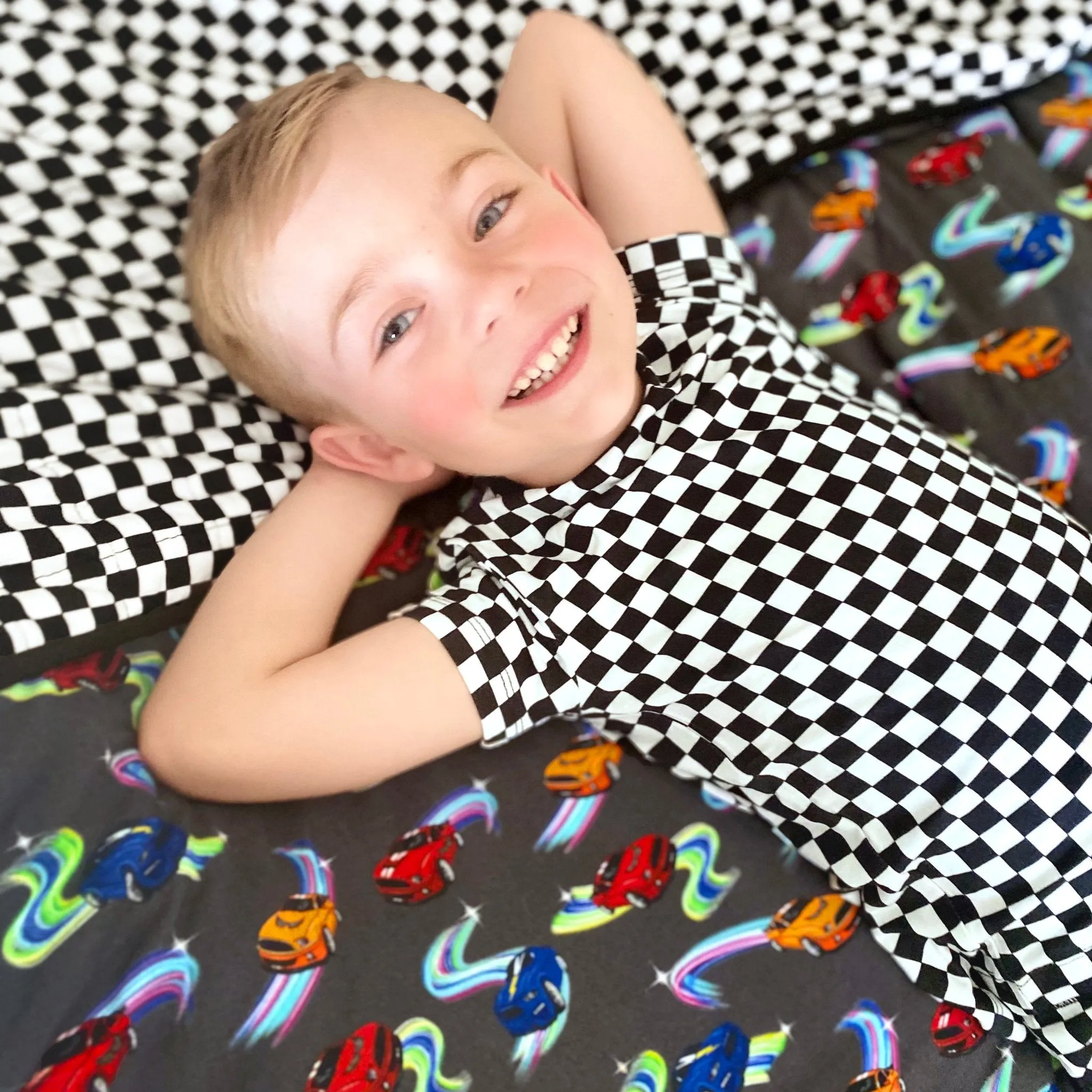 Finish Line Checkers Short Sleeve Pajama Set (2t-12y)