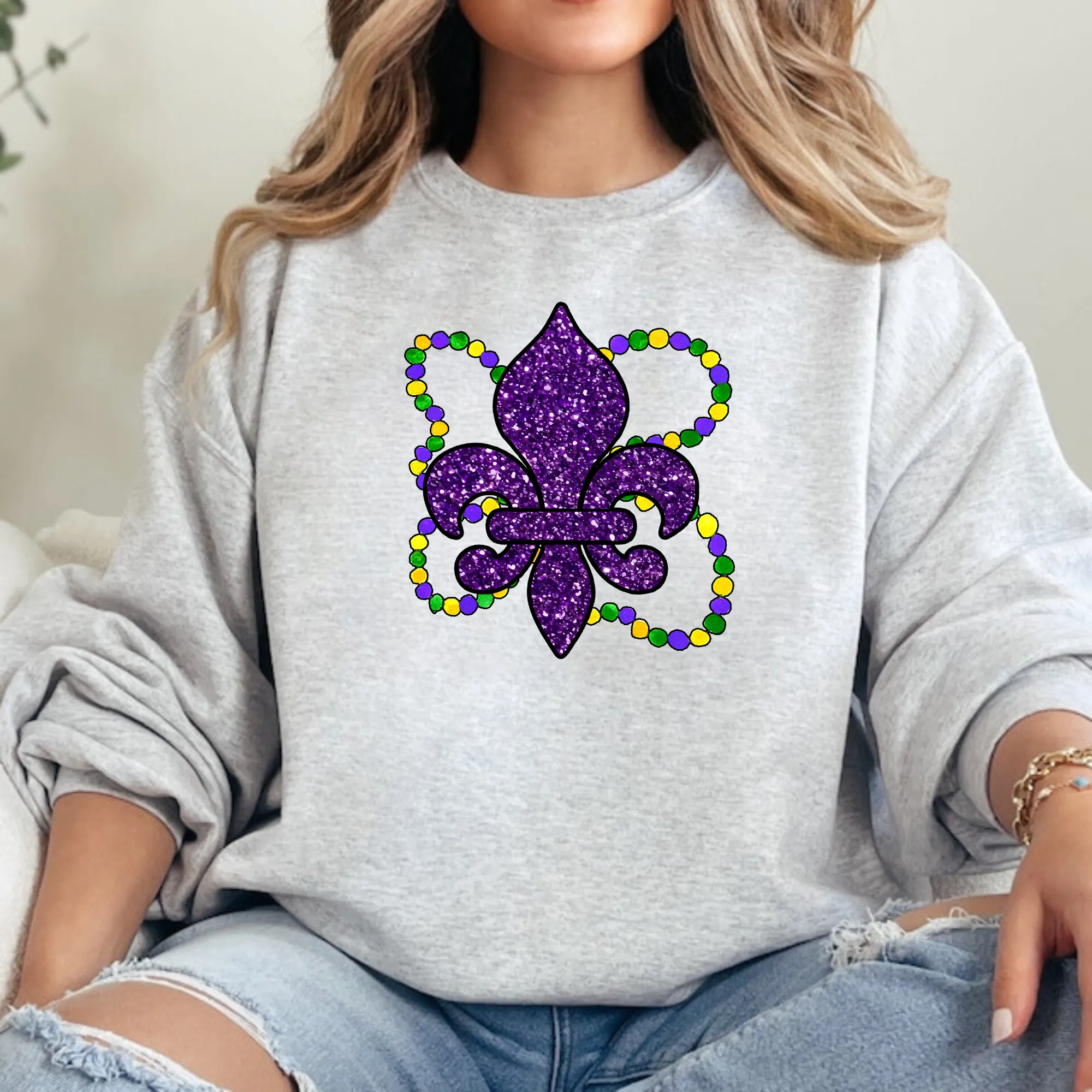 Fleur De Lis Mardi Gras Sweatshirt