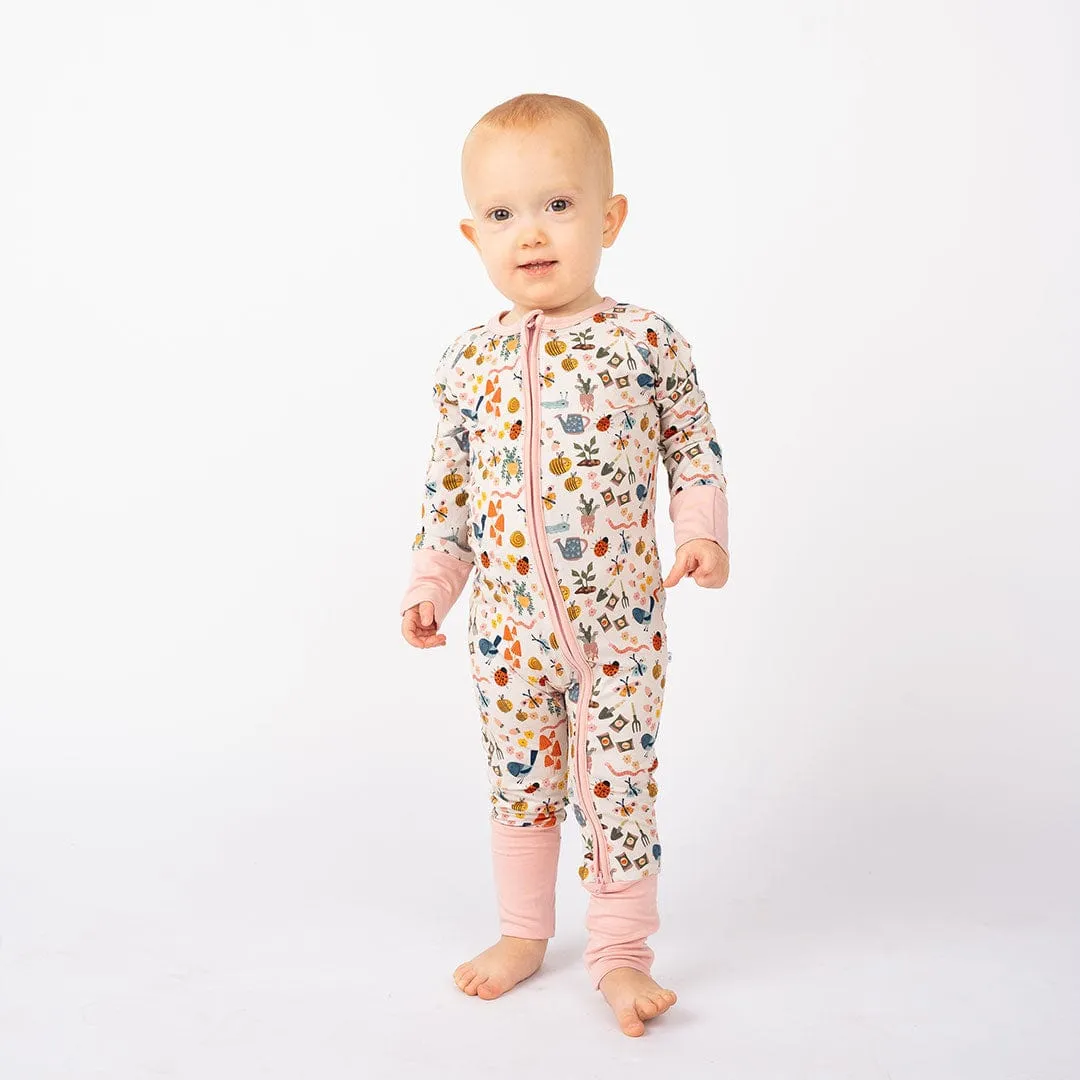 Garden Friends Bamboo Baby Pajamas - Convertible