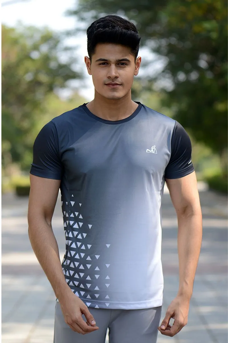 Gradient Round Neck T-Shirt Dark Grey