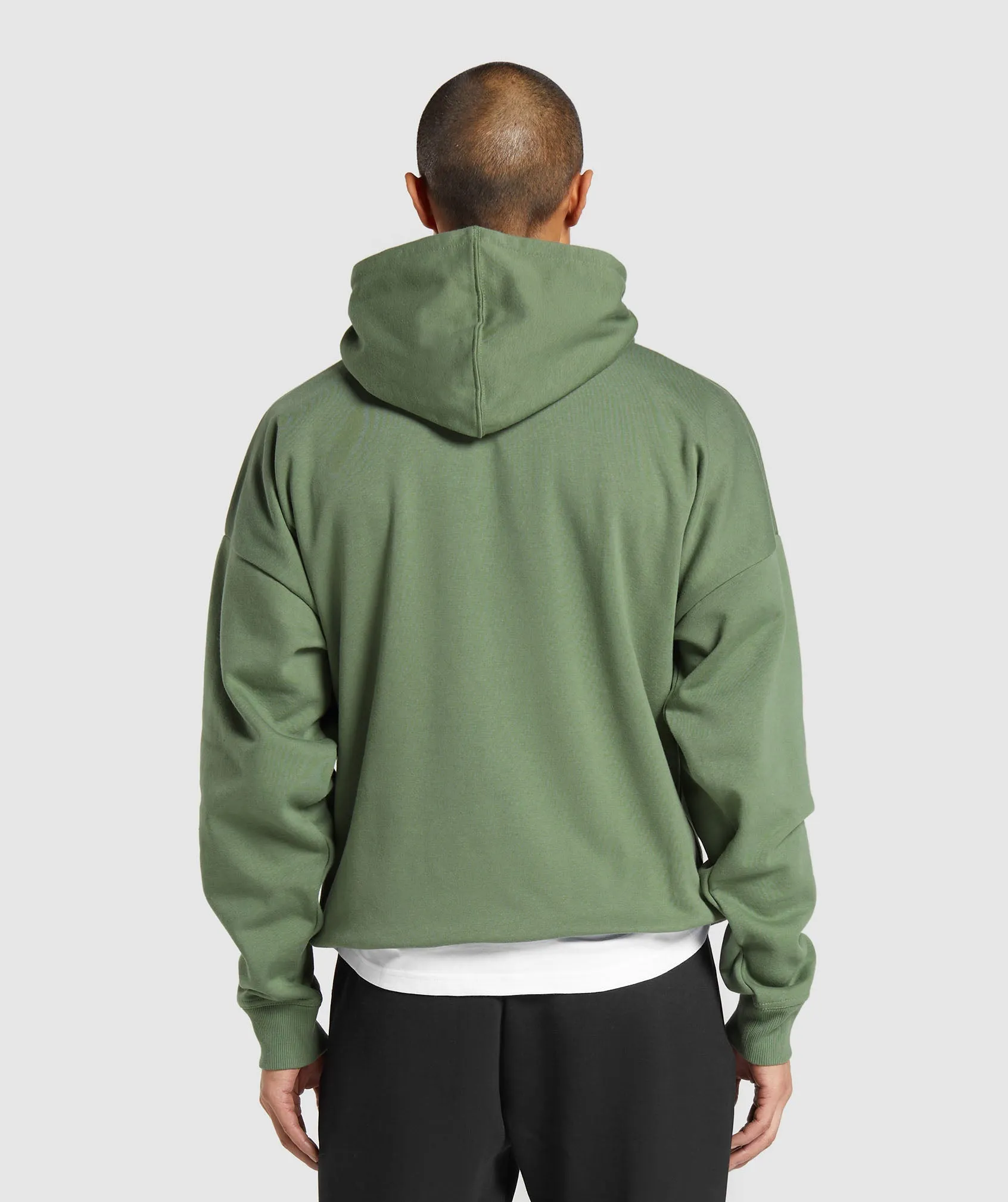 Gymshark Crest Oversized Zip Up Hoodie - Force Green