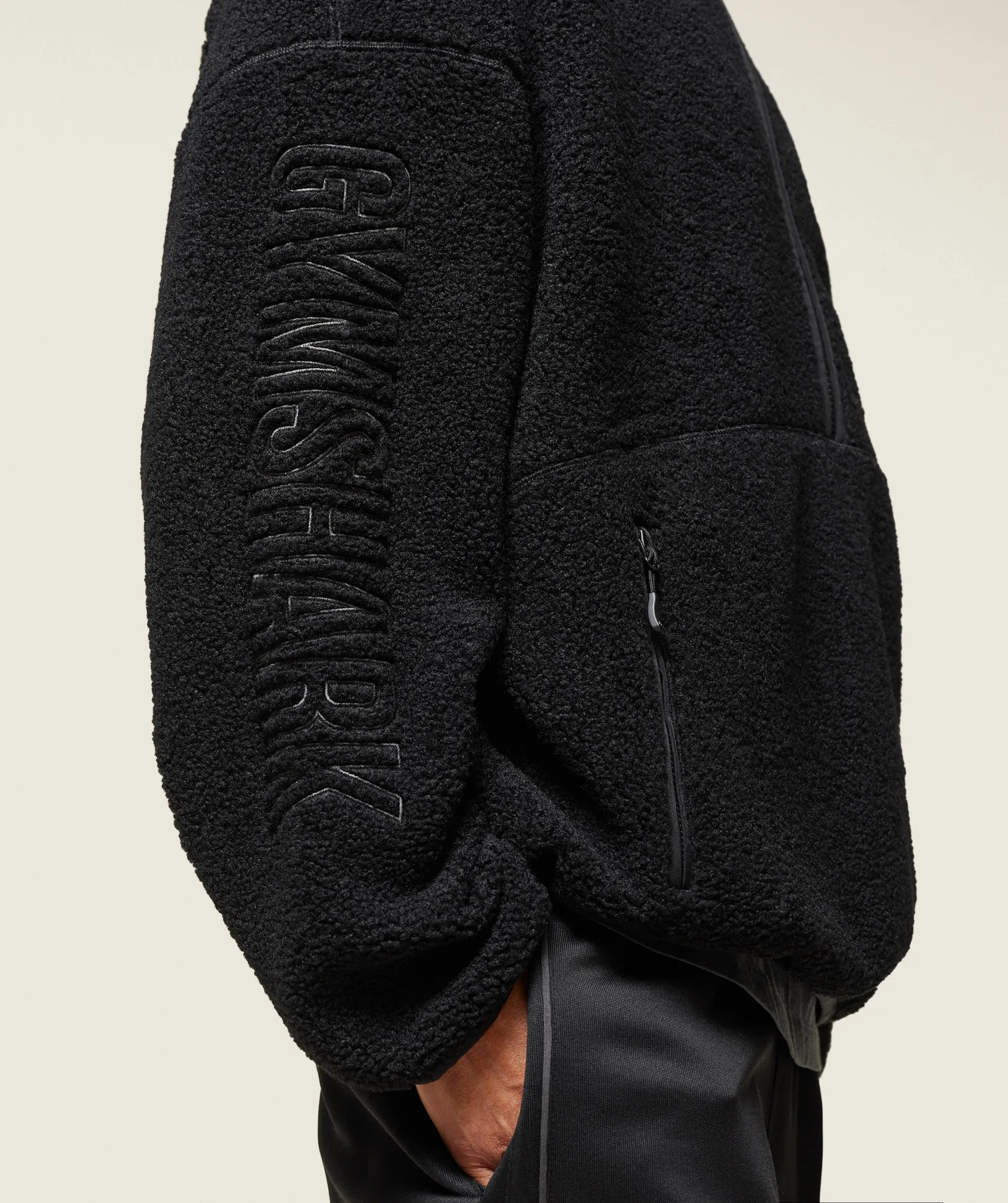 Gymshark everywear Half Zip Sherpa Jacket - Black