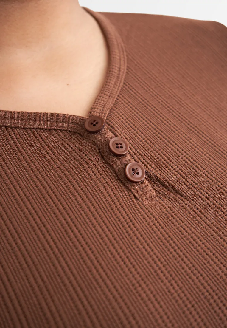 Helene Ribbed Henley Tee