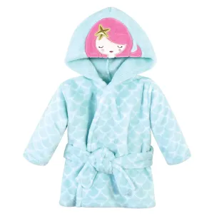 Hudson Baby Plush Animal Face Bathrobe, Mermaid