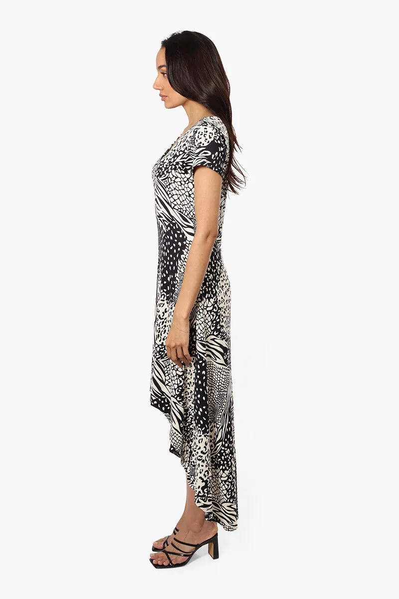 International INC Company Patterned High Low Maxi Dress - Beige