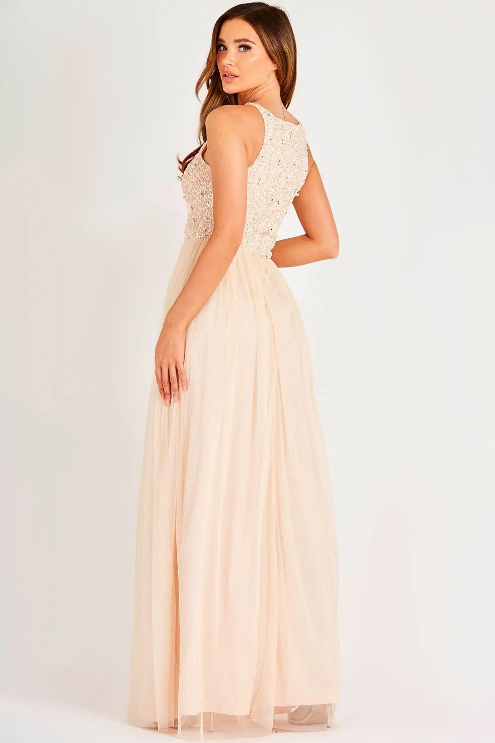 Kahlo Picasso Blush Bridesmaid Maxi Dress