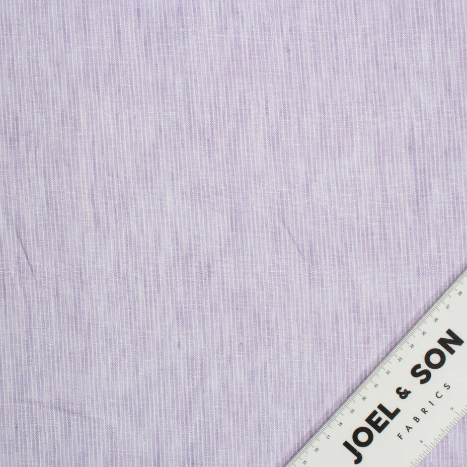 Lavender Striped Pure Linen Shirting