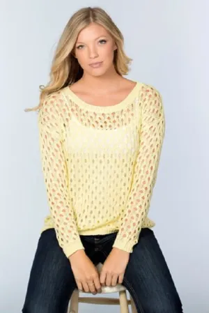 Lightweight Yellow Honeycomb Sweater