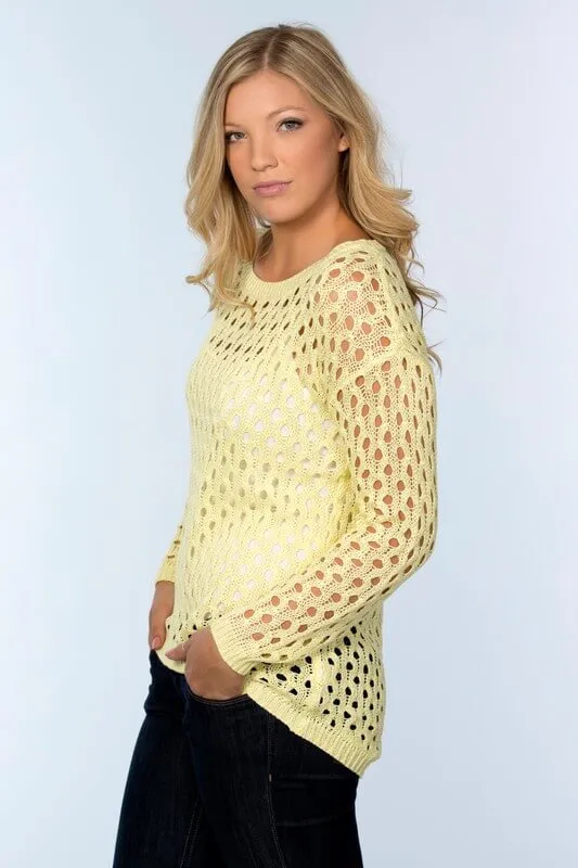 Lightweight Yellow Honeycomb Sweater