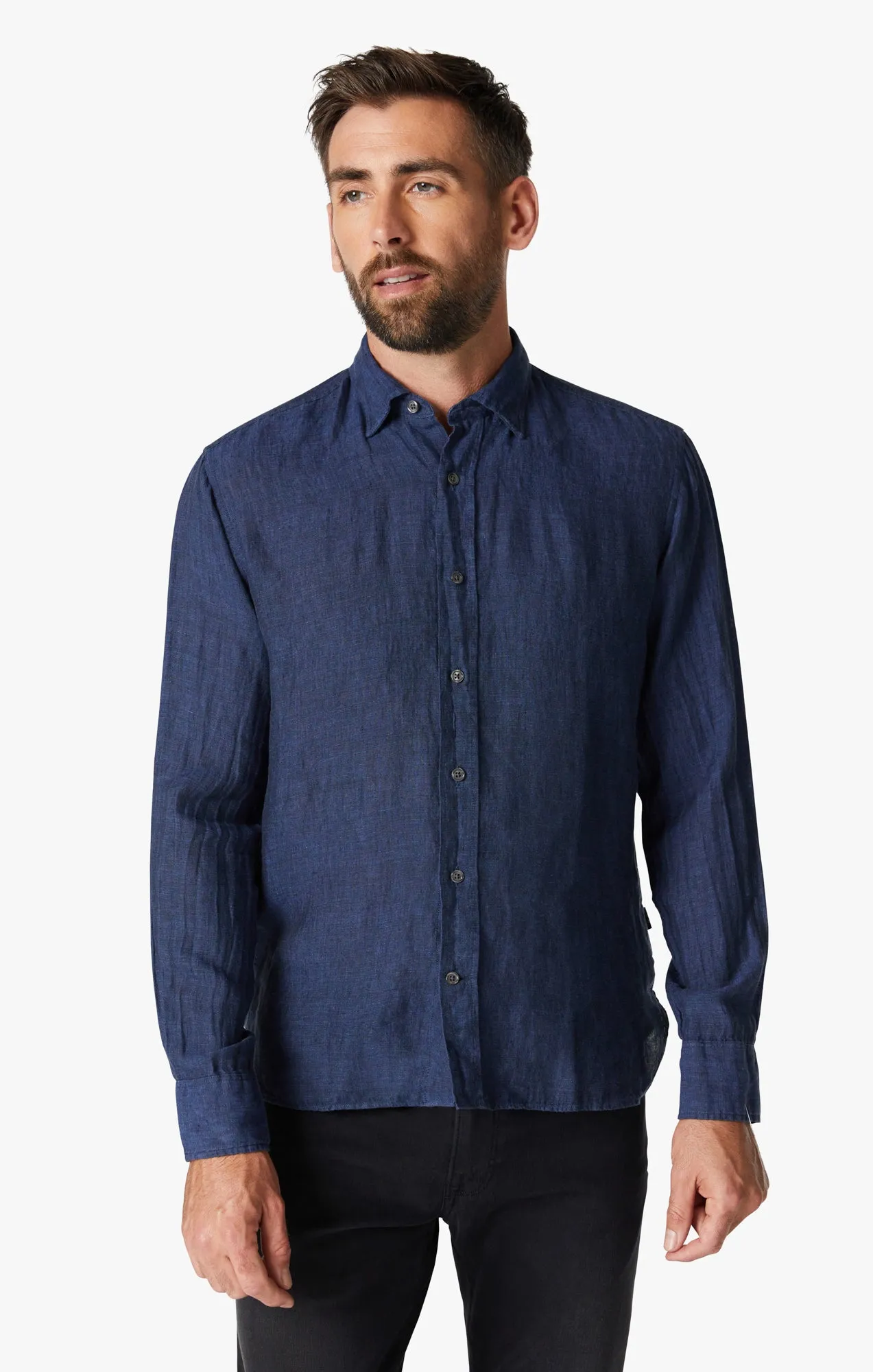 Linen Chambray Shirt in Indigo