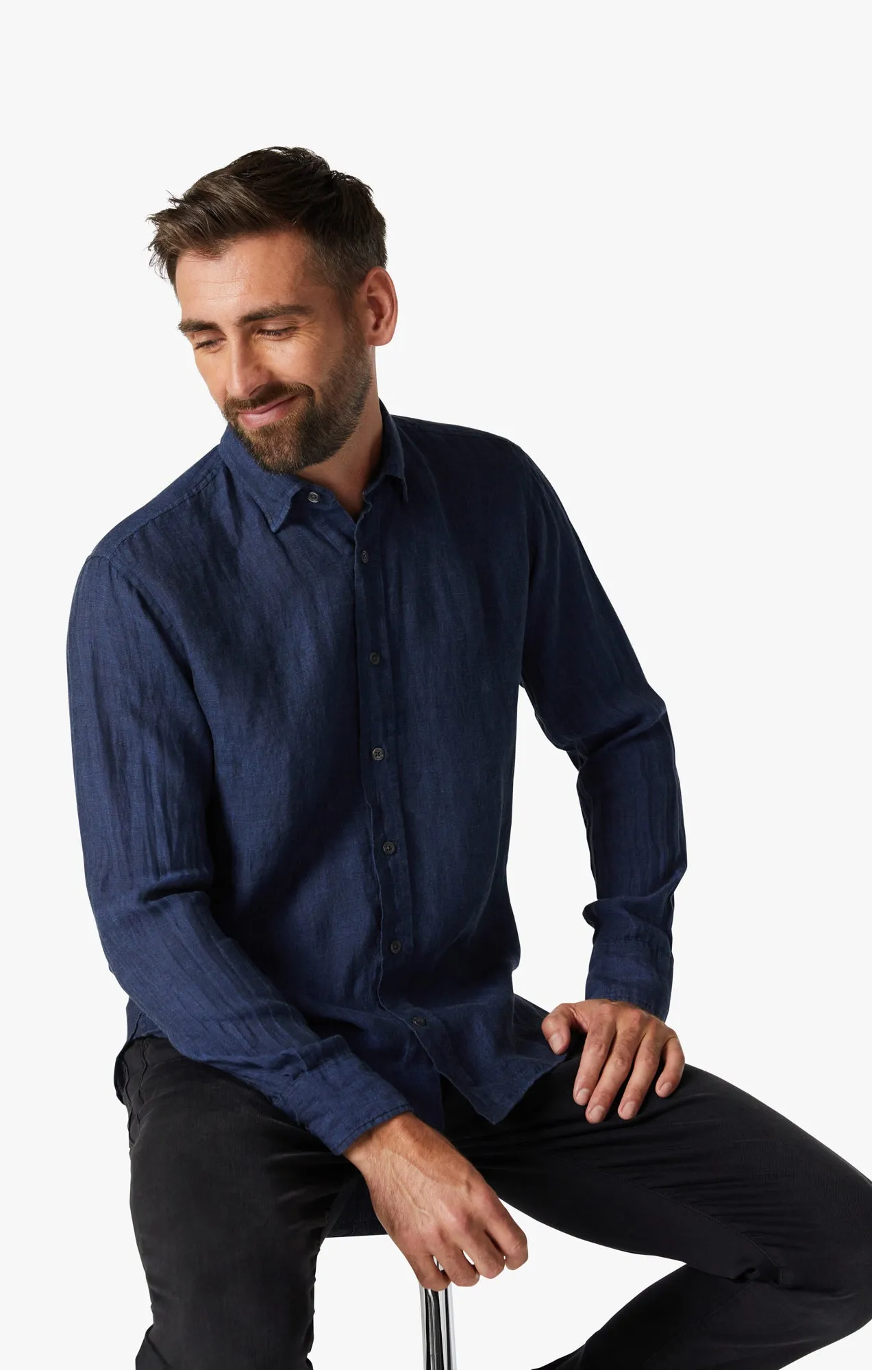 Linen Chambray Shirt in Indigo