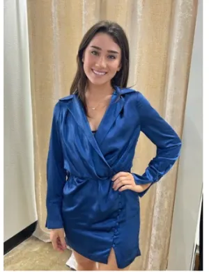 Long Sleeve Blue Dress