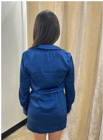 Long Sleeve Blue Dress