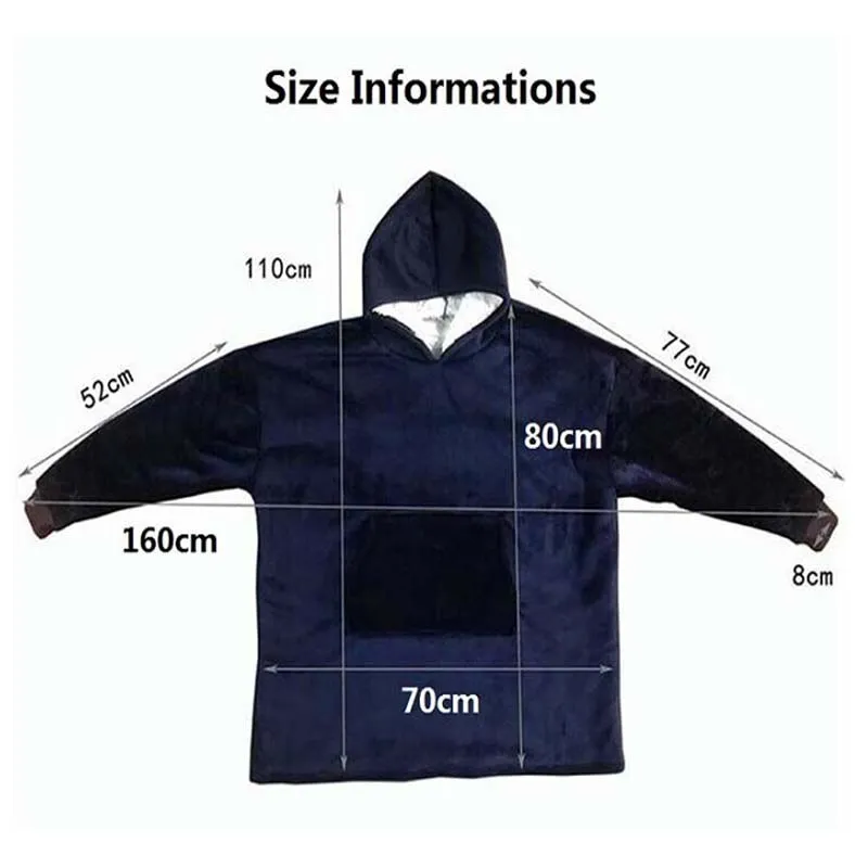 Luxurious Oversized Hooded Sherpa Fleece Blanket Sweatshirt for Women - Cozy, Warm Wearable Blanket with Sleeves, Perfect for Winter Relaxation and TV Watching