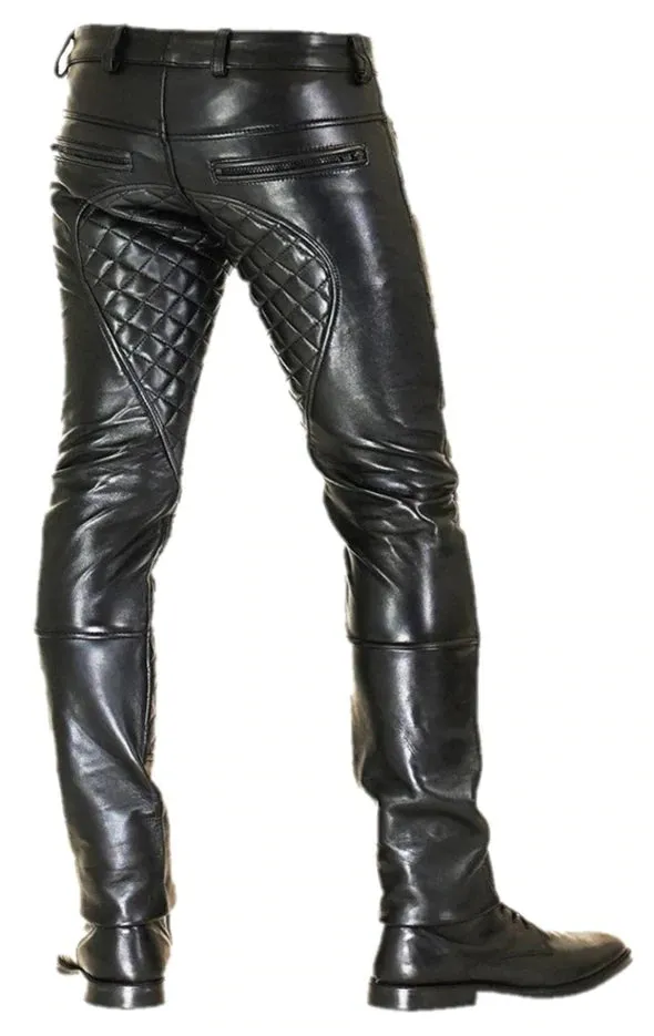 Men's Leather Quilted Pant