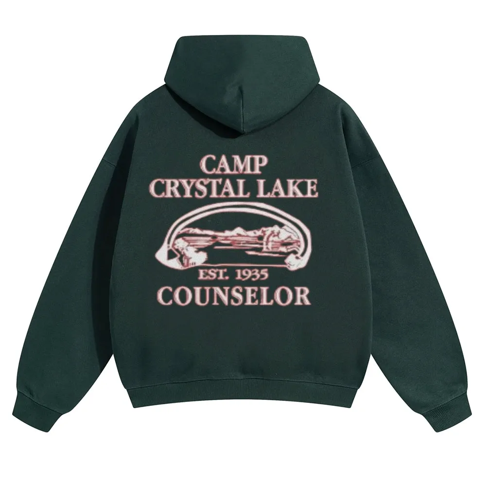 Mens Vintage Camp Crystal Lake Est 1935 Hoodies