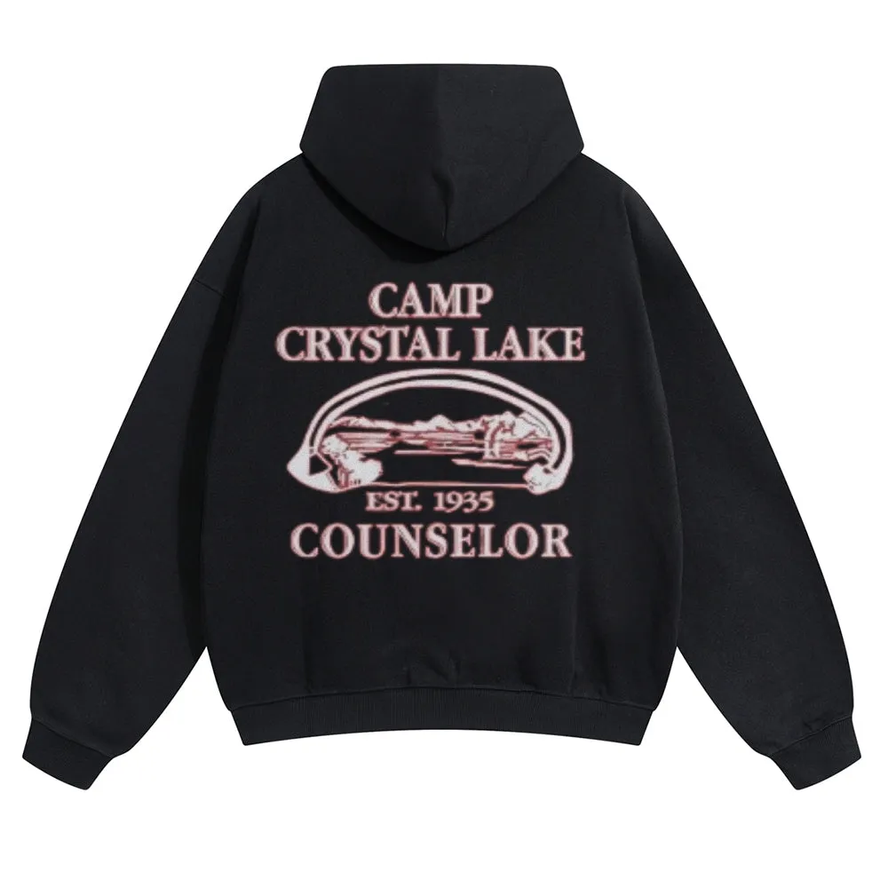 Mens Vintage Camp Crystal Lake Est 1935 Hoodies