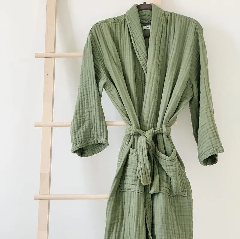 Mid-Length 365 Muslin Cotton Robe