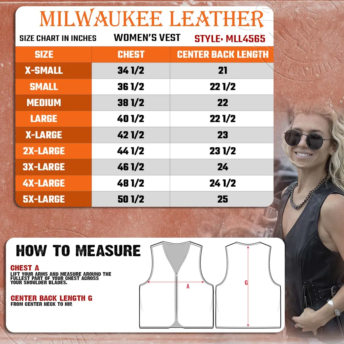 Milwaukee Leather MLL4565 Women's Black Fringed Leather Rivet Detail Side Buckle and Zipper Motorcycle Rider Vest